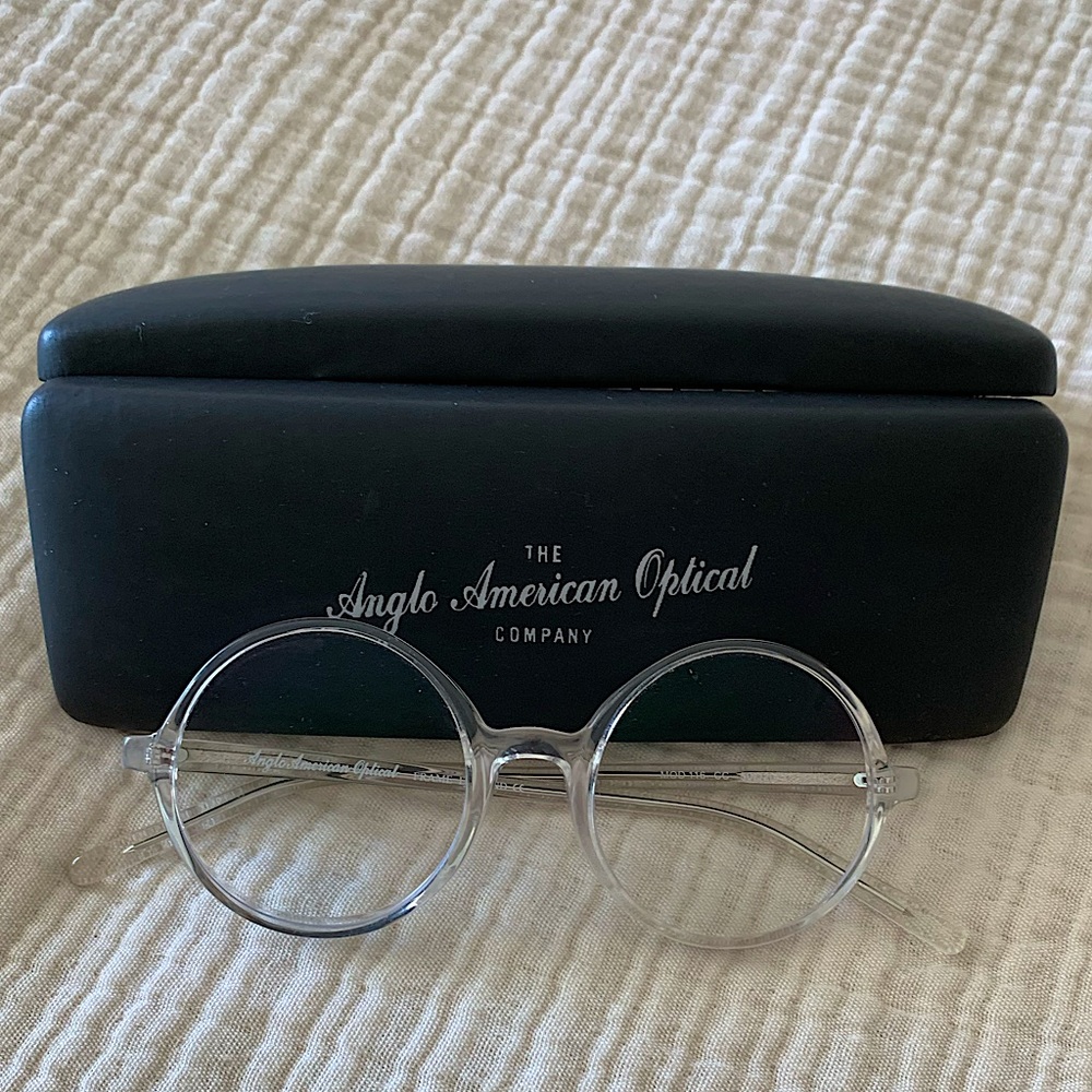 Anglo American Optical Clear Glasses with Case